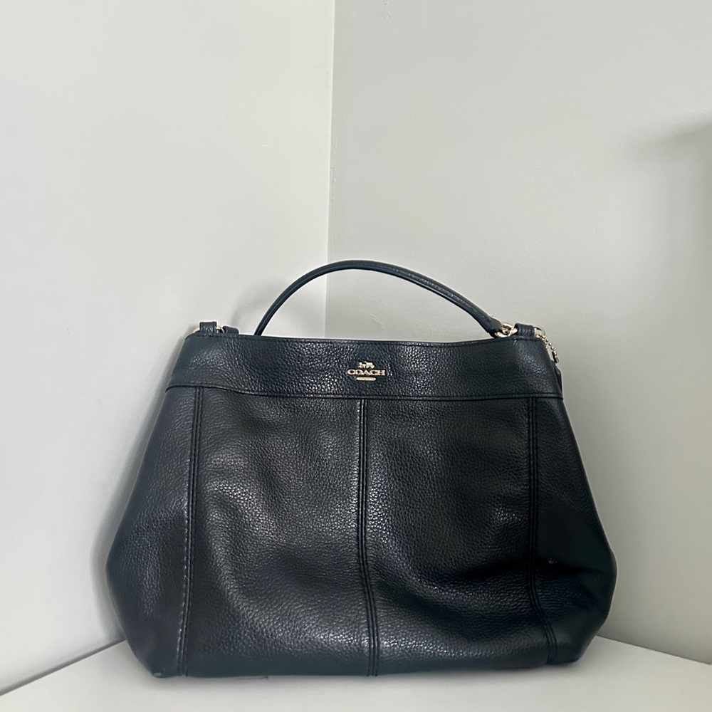 Coach Black Pebbled Leather Shoulder Bag